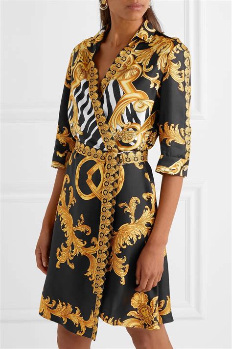 versace printed silk dress